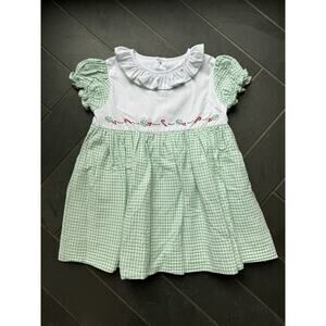 Proper Peony Green Whistler Holly Christmas Dress 3T
